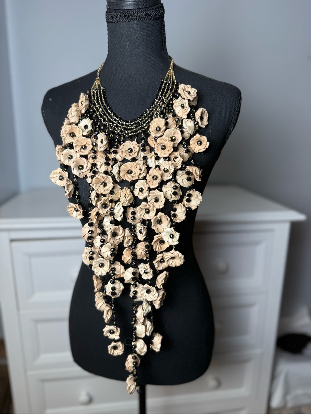 Handmade Floral Bib Necklace